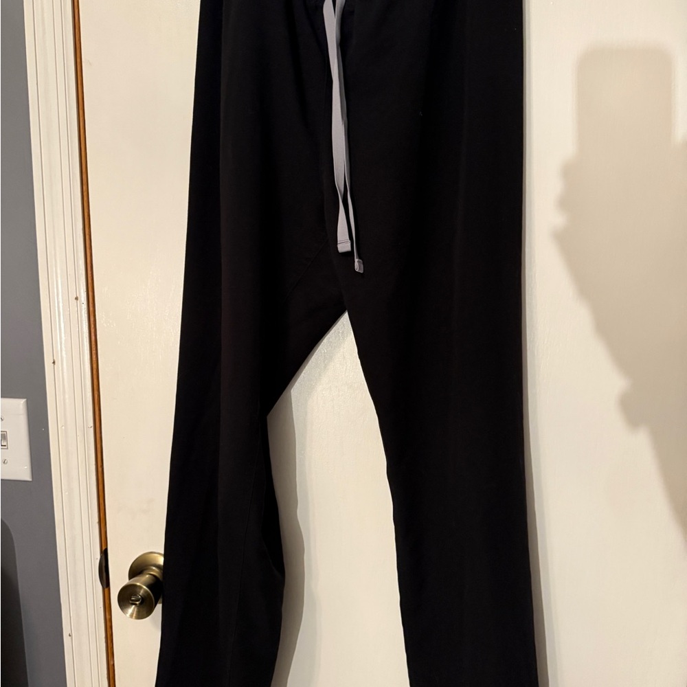 Figs Black Scrub Pants with Contrast Drawstring